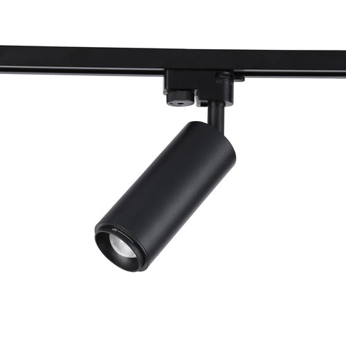 Single-phase track spotlight with adjustable light angle and 8W articulated spotlight in 2800K