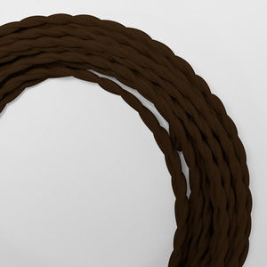 Cable Eléctrico Trenzado Recubierto en tejido Efecto Seda Color Marrón (2)