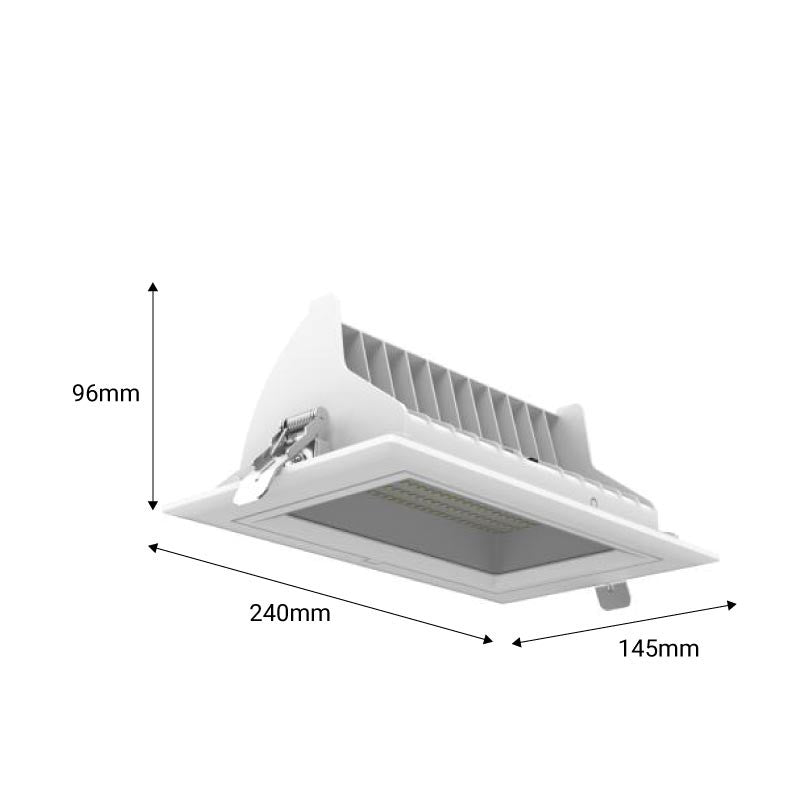 Downlight LED rectangular orientable CCT 38W - Blanco - 120° Driver LIFUD (16)