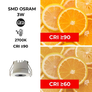 Downlight LED Mini 3W - Chip OSRAM - Bajo UGR - CRI 90 - Ø 40mm (15)