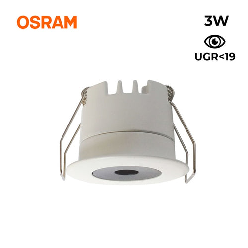 Downlight LED Mini 3W - Chip OSRAM - Bajo UGR - CRI 90 - Ø 40mm