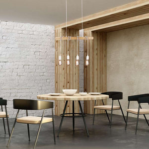 Lámpara colgante vintage madera "Otto" - 4 x E27 (25)