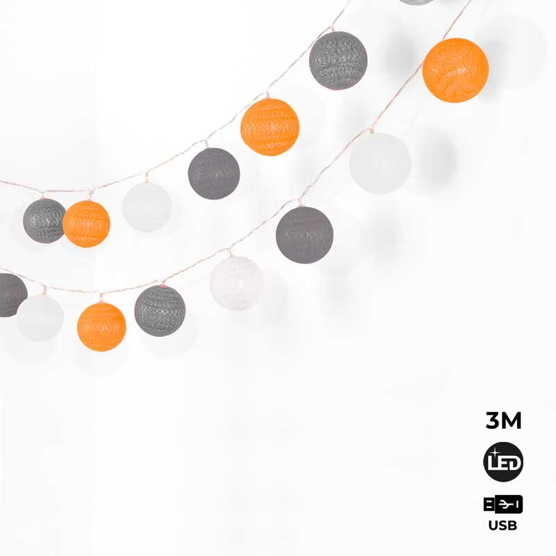 Guirnalda LED bolas de algodón 20 Bolas con USB 3m-IP44-4cm (5)