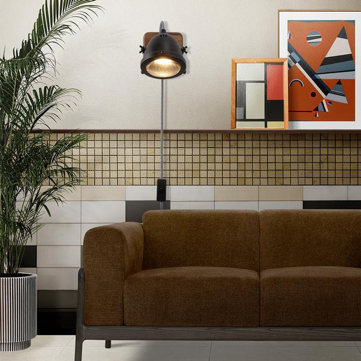 QAZQA - Industrial | Industrial Spot Steel With Wood Tiltable 4