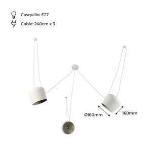 Lámpara colgante moderna triple "Blus" - E27 (12)
