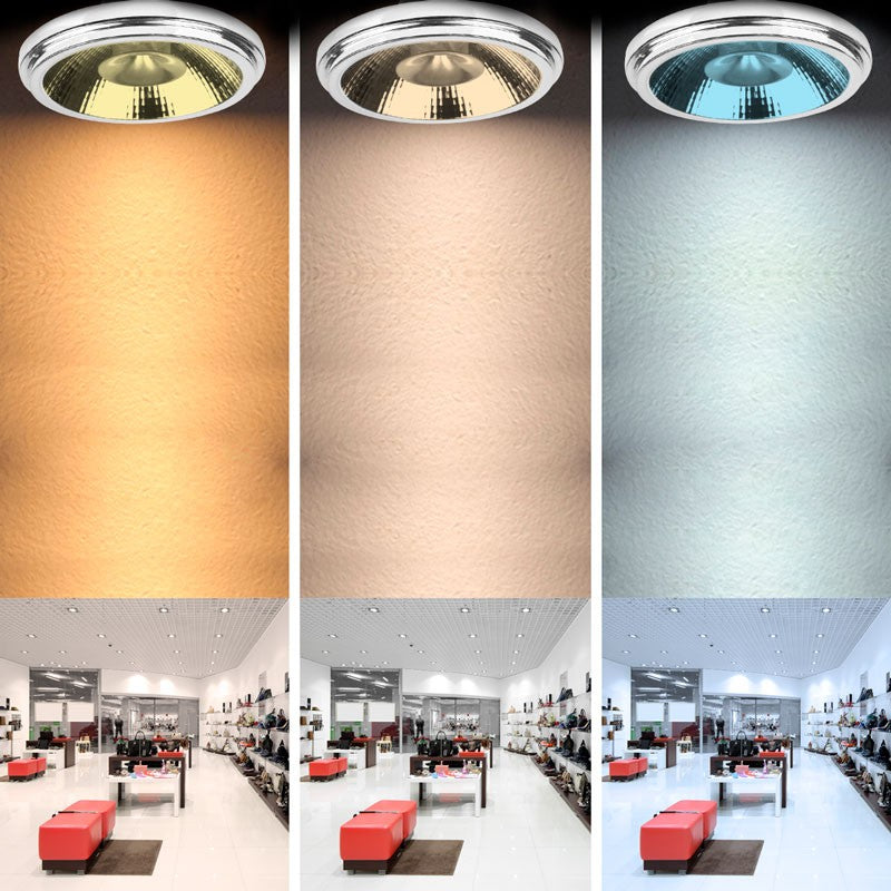 Pack Foco LED de carril trifásico + Bombilla LED AR111 GU10 (10)