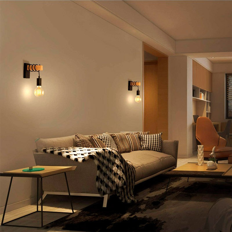 Apliques de pared rústicos de madera "RUDER" (1)