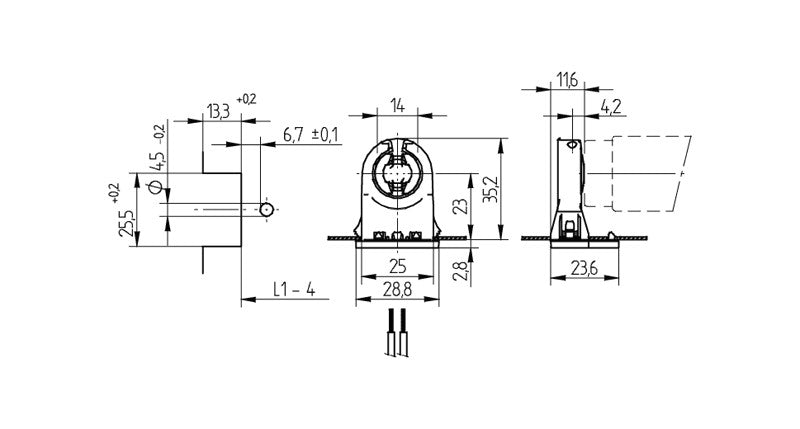 Portalámpara G13 para tubos LED T8 | B·LED (2)