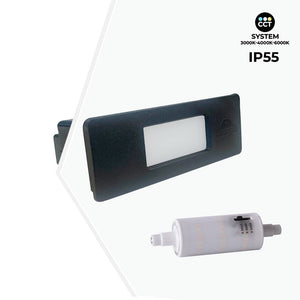 Baliza exterior LED empotrable pared Fumagalli "Nina 150" 3.5W -  IP55 - R7S - CCT