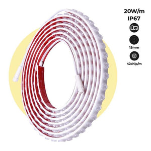 Bañador LED flexible monocolor 24V DC - 5 metros - 2700K - IP67