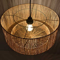 Jute and natural fiber pendant lamp 