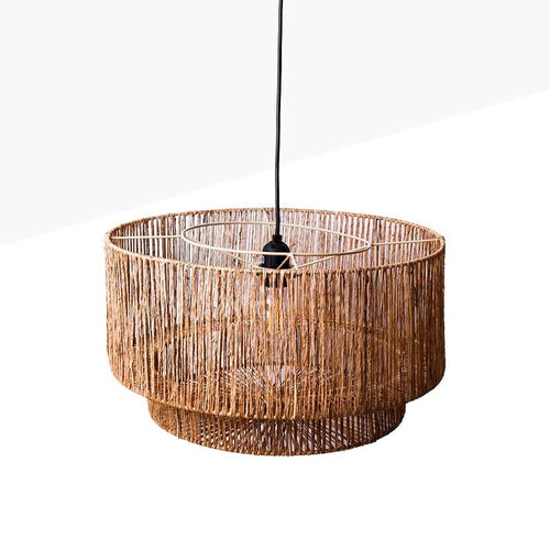 Jute and natural fiber pendant lamp 