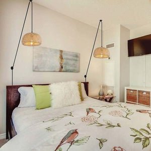 Lámpara colgante de mimbre "Yonna" con cable y enchufe (14)