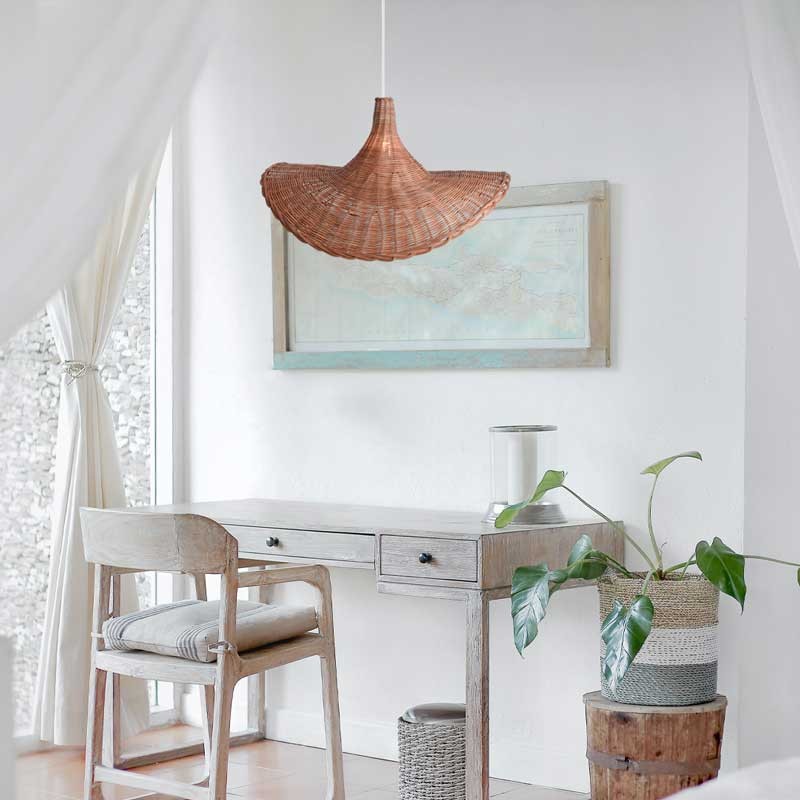 Lámpara colgante de mimbre "Tien" (18)