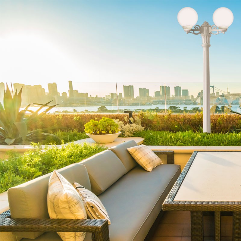 Farola doble LED exterior FUMAGALLI "GIGI BISSO GLOBE" 2xE27 (6)