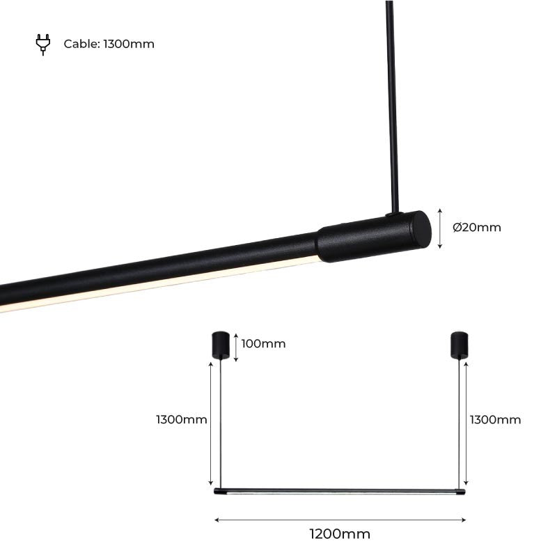 Lámpara colgante lineal "NICK" - 22W (18)