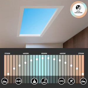 Panel LED "SMART Blue Skylight" - Efecto cielo - Daylight - 100W - 120x30cm (4)