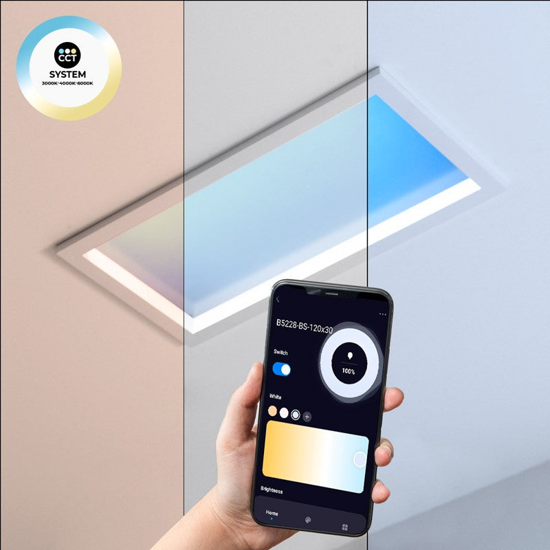 Panel LED "SMART Blue Skylight" - Efecto cielo - Daylight - 100W - 120x30cm (5)