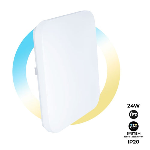 Plafón cuadrado de superficie LED BASIC CCT - 24W - IP20