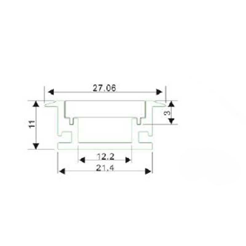 Perfil de aluminio para tira LED impermeable empotrable suelo 27x11mm (2metros) (8)