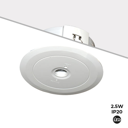 Luz de emergencia LED para empotrar 150lm 2,5W - 3 horas IP20