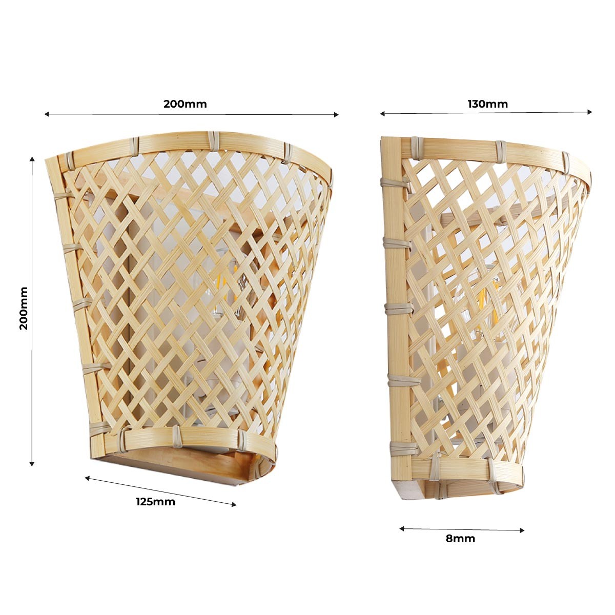 Aplique de pared de mimbre "Pani" (5)