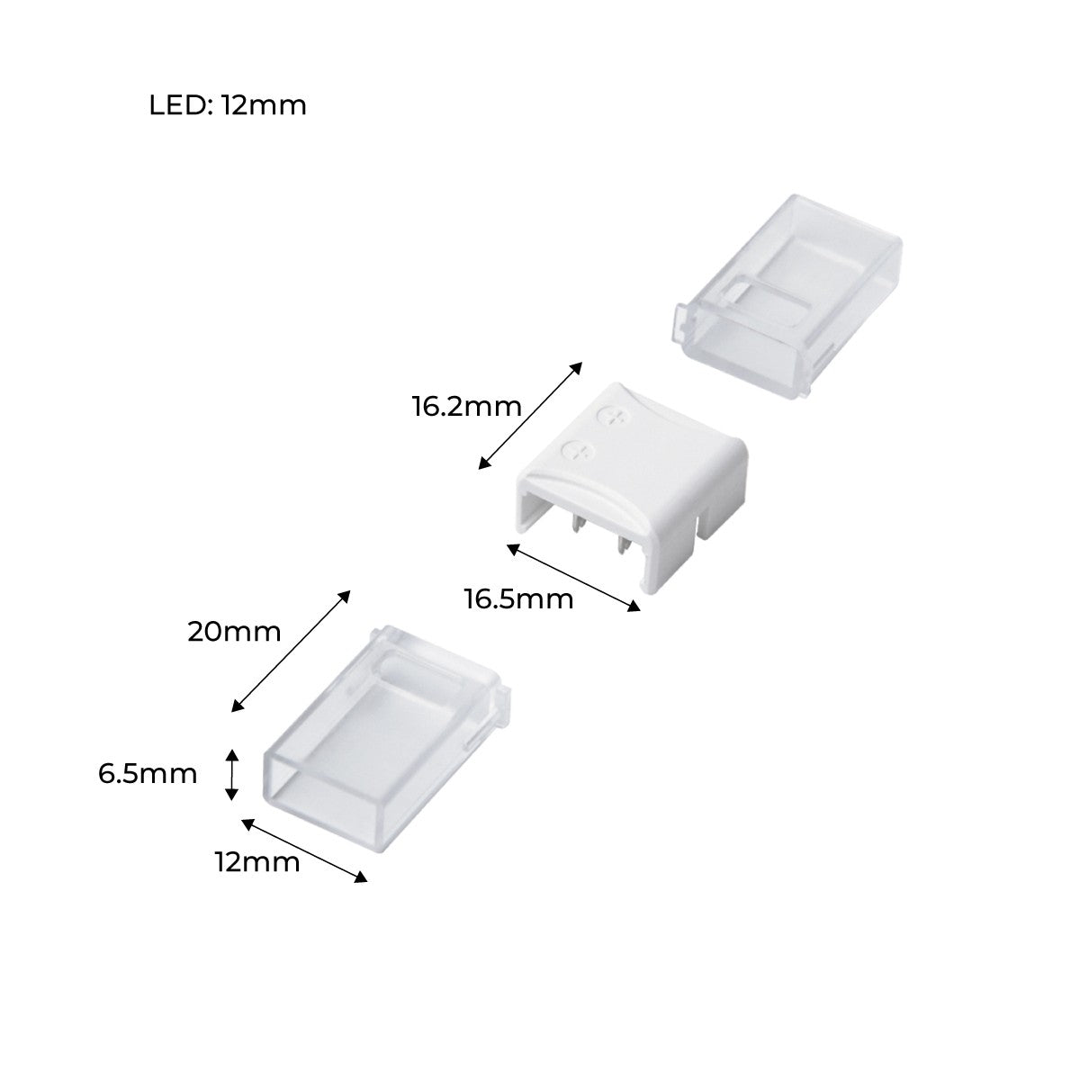 Conector estanco tira LED 10mm - tira a tira - IP68 (6)