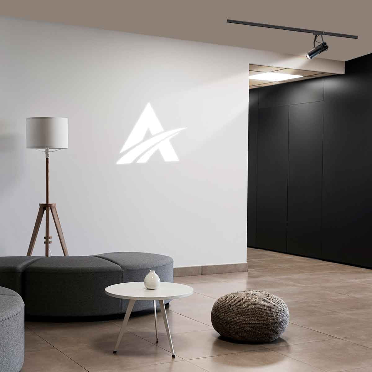 Proyector de logos LED GOBO para carril trifásico interior - 20W - Óptica 20° - IP20 (4)