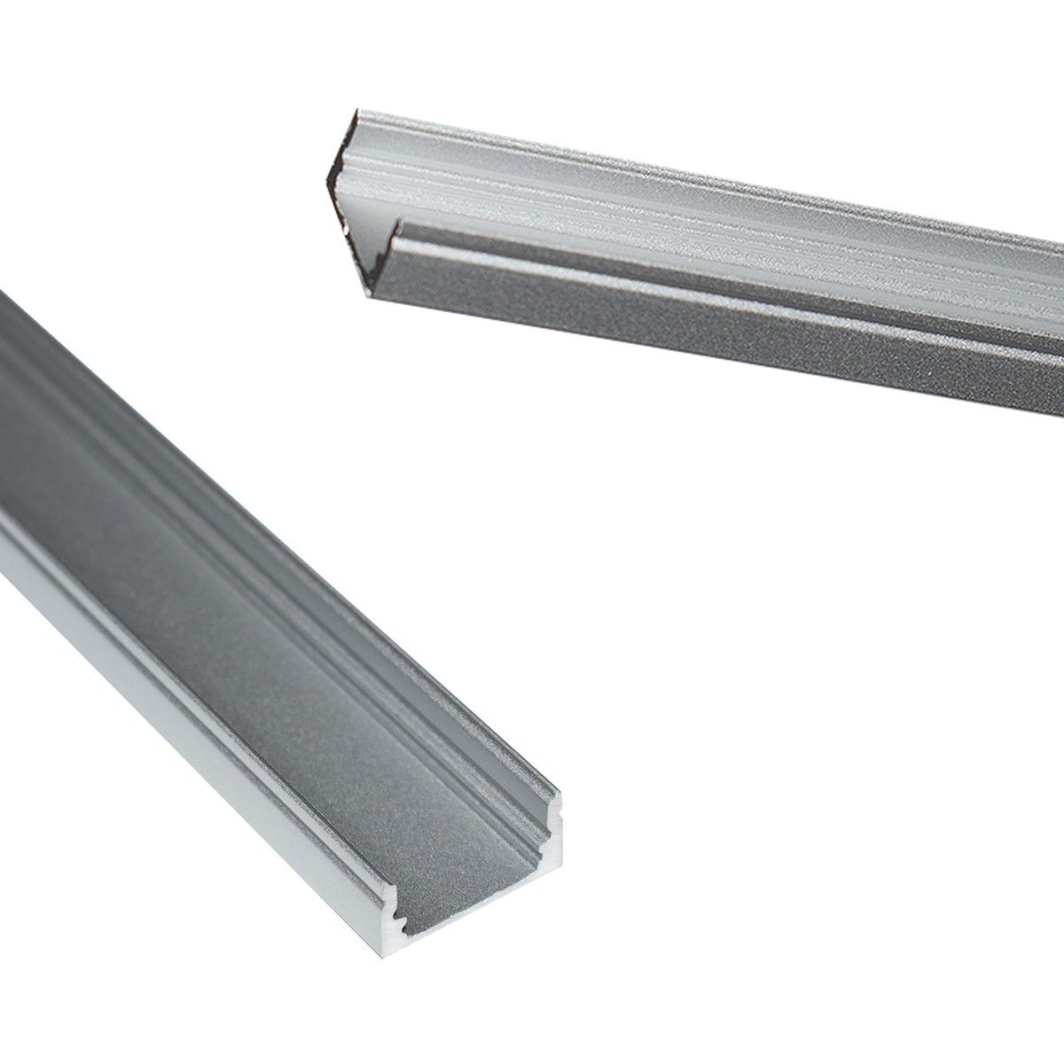 Perfil de aluminio para tira LED con difusor - 4 grapas - 2 tapas - 17x8mm - 2 metros (9)