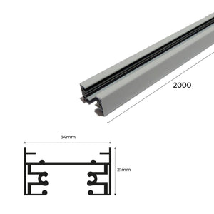 Carril electrificado monofásico de superficie para focos LED - barra 2 metros (7)