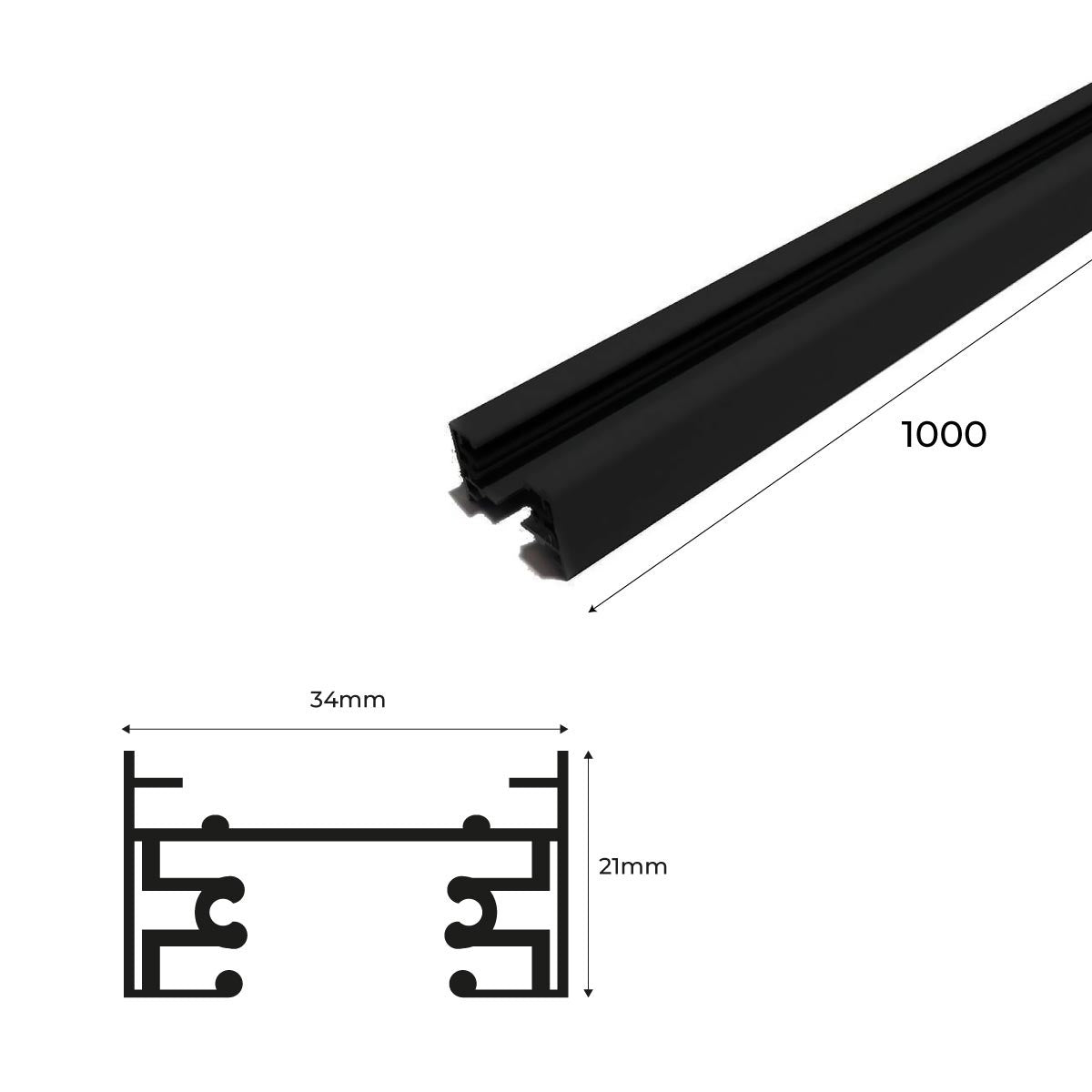 Carril monofásico de superficie para focos LED - Barra 1 metro (7)