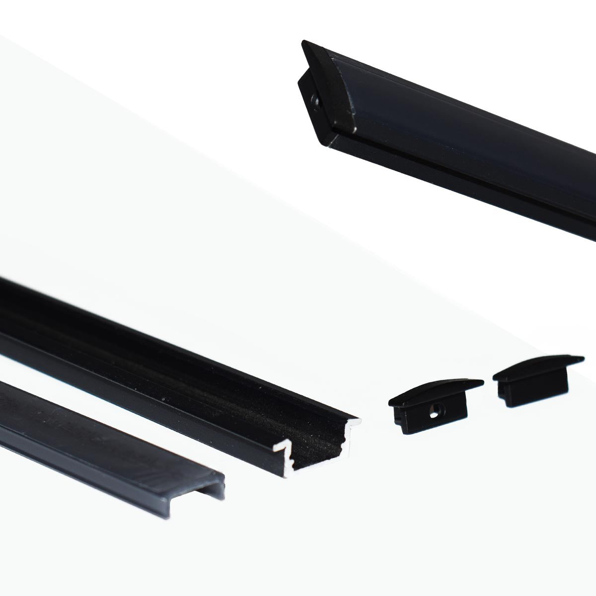 Perfil de aluminio empotrable para tira LED con difusor - 2 tapas - 23x8mm - 2 metros (8)