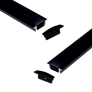 Perfil de aluminio empotrable para tira LED con difusor - 2 tapas - 23x8mm - 2 metros (13)