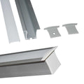 Recessed aluminum profile for LED strip with diffuser - 4 clips - 2 caps - 36x28mm - 2 meters 4