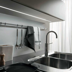 Perfil de aluminio empotrable para tira LED con difusor- 4 clips - 2 tapas - 36x28mm - 2 metros (7)