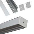 Aluminum profile for recessed LED strip with diffuser - 2 covers - 21x26mm - IP54 - 2 meters 5