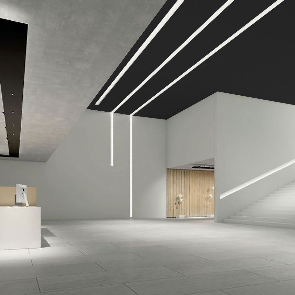 Perfil de aluminio empotrable para tira LED con difusor - 2 tapas - 23x15mm - 2 metros (29)