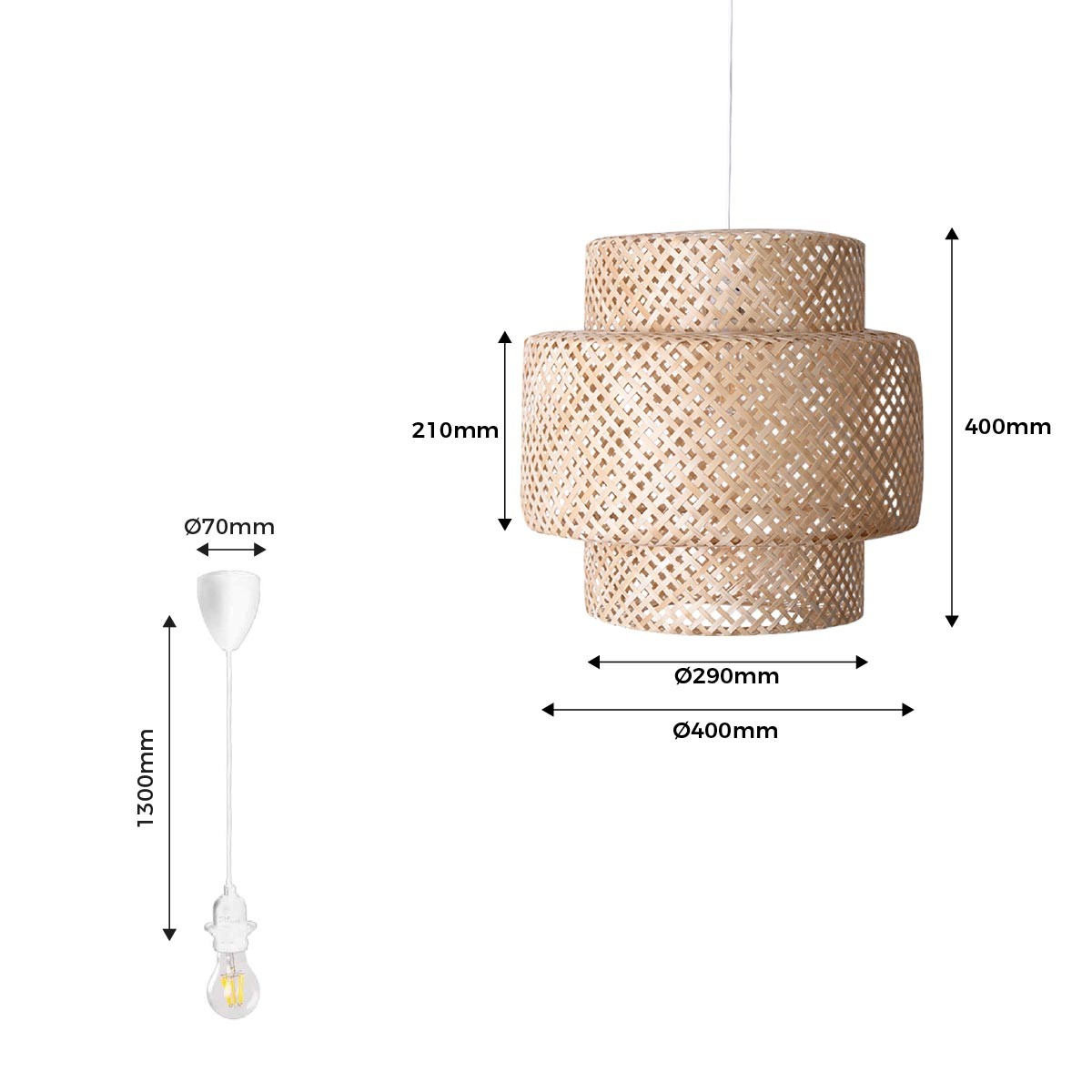 Lámpara colgante de mimbre "Onna" (29)