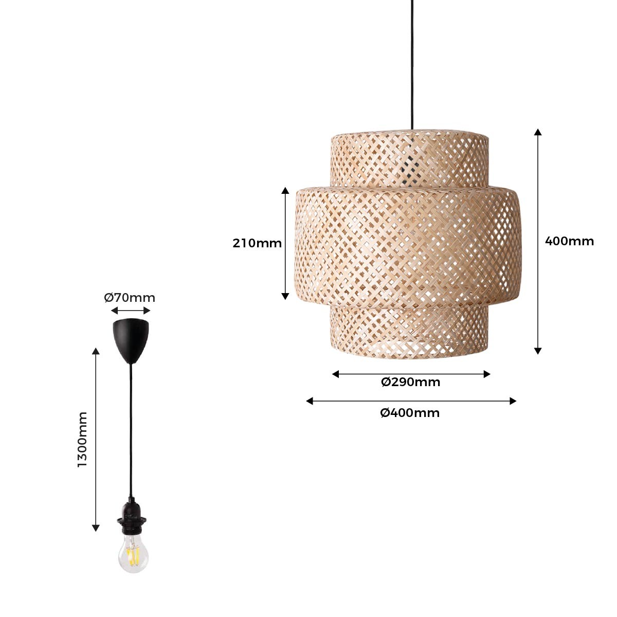 Lámpara colgante de mimbre "Onna" (31)