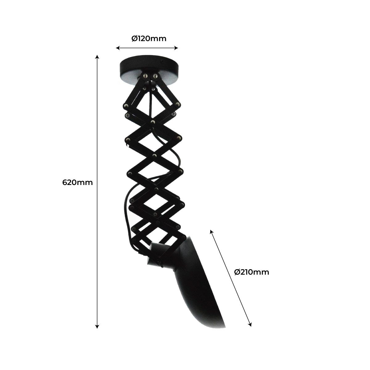 Lámpara de techo vintage extensible - E27 (1)