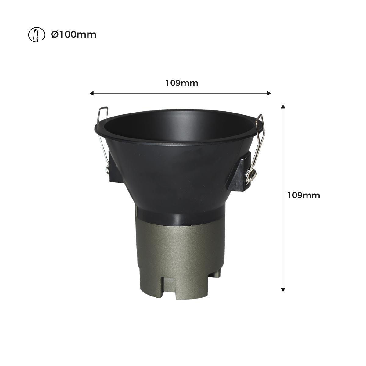 Foco LED empotrable 11W "KOPPA"- Óptica 15º - Corte Ø 100mm - Bajo UGR (25)