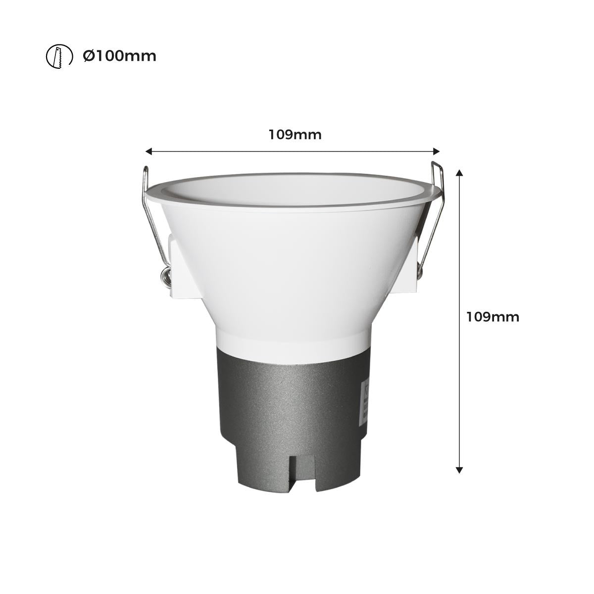 Foco LED empotrable 11W "KOPPA"- Óptica 15º - Corte Ø 100mm - Bajo UGR (25)