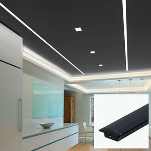 Perfil de aluminio empotrable para tira LED con difusor - 2 tapas - 23x8mm - 2 metros (26)