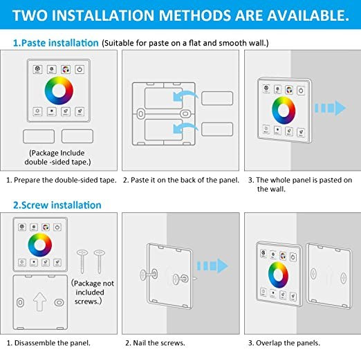 Controlador RGBW para tiras LED con panel táctil RF - 5-24V/DC (3)