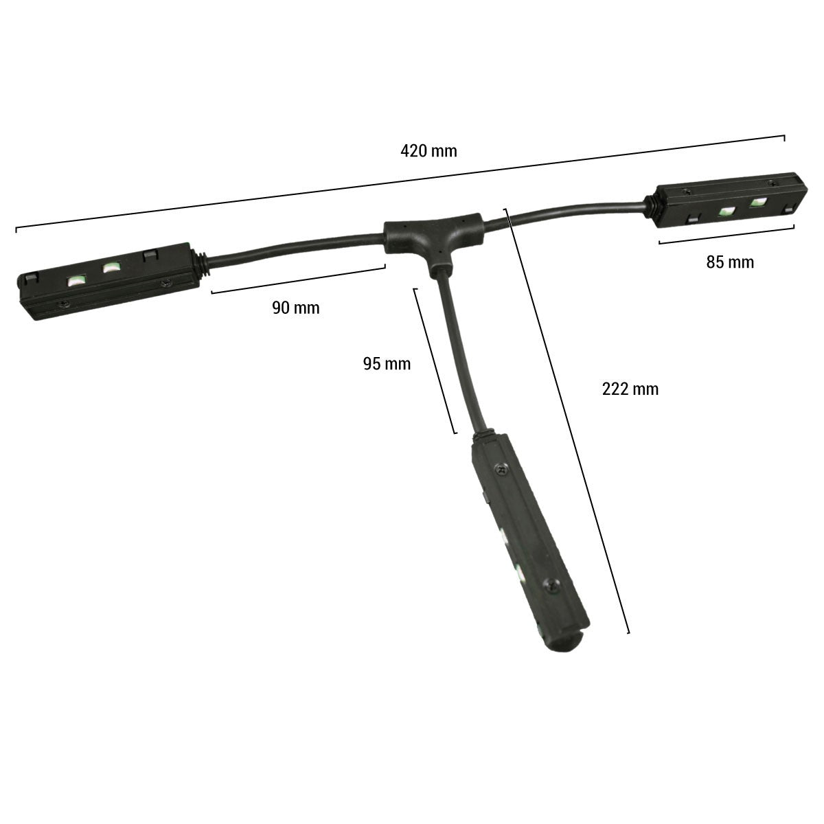 Conector en T para carriles magnéticos 20mm (3)