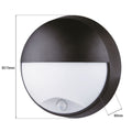 Aplique de parede exterior  circular com sensor PIR - IP54 - 110º - 10W 4