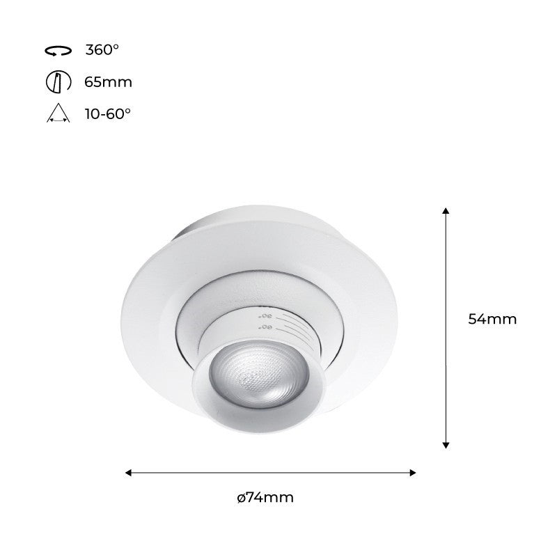 Foco empotrable LED con zoom - Orientable - Chip Cree - 2700K - 3W (29)
