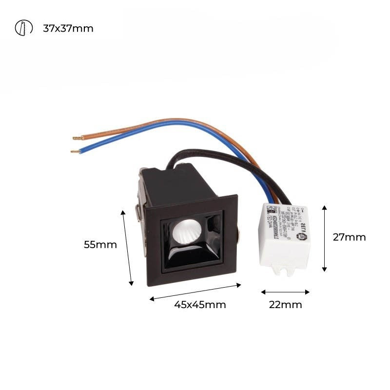 Foco lineal LED empotrable 2W - UGR18 - CRI90 - Chip OSRAM (10)
