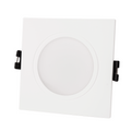 Square downlight ring for GU10/MR16 bulb - Opal diffuser - Cut Ø 75-80 mm - IP54 4