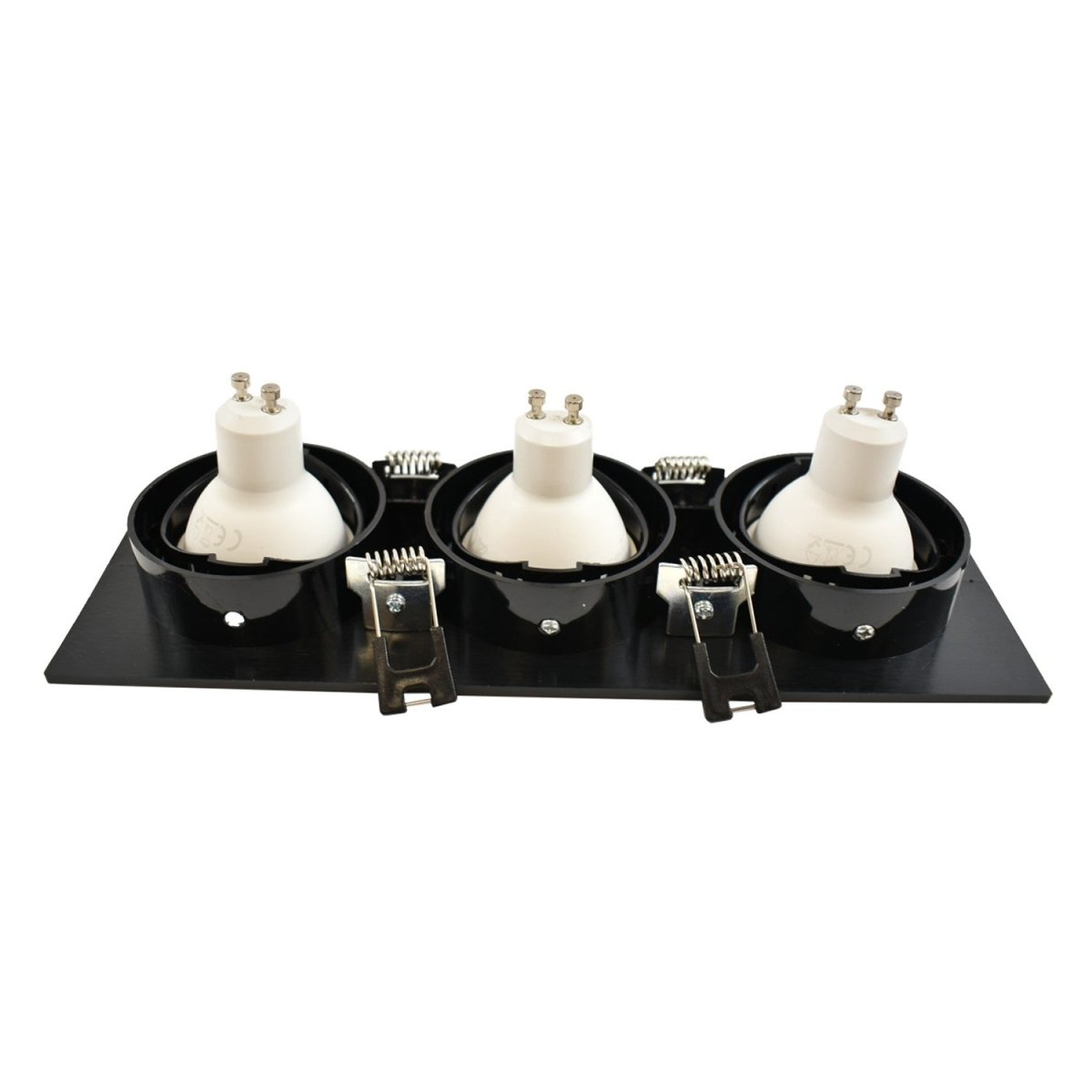 Aro downlight basculante para tres bombillas GU10/MR16 - Corte 75 x 235 mm - Barcelona Led-
